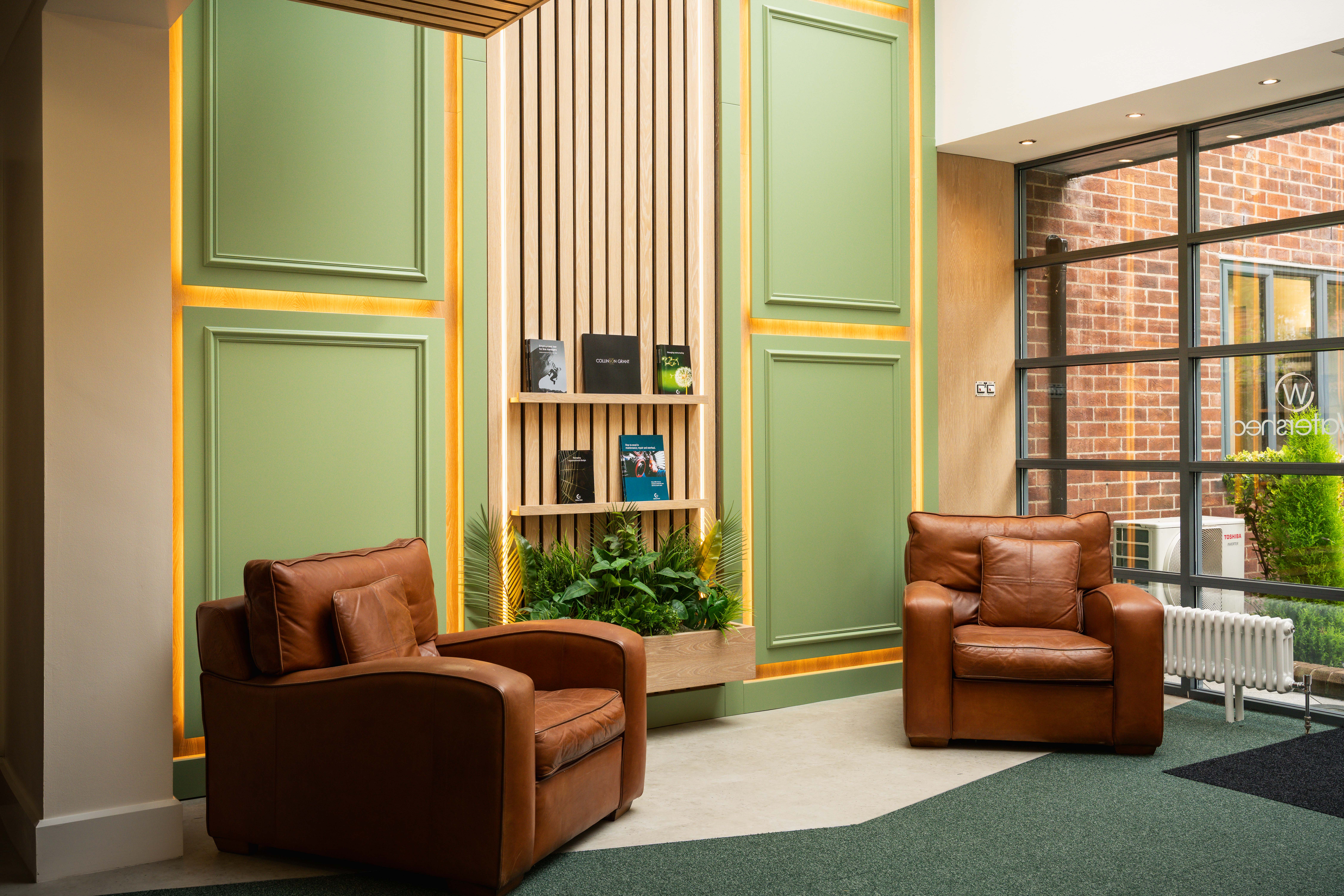 Setting the company standards from the start — Collinson Grant reception by Hafferty Interiors Worsley Manchester