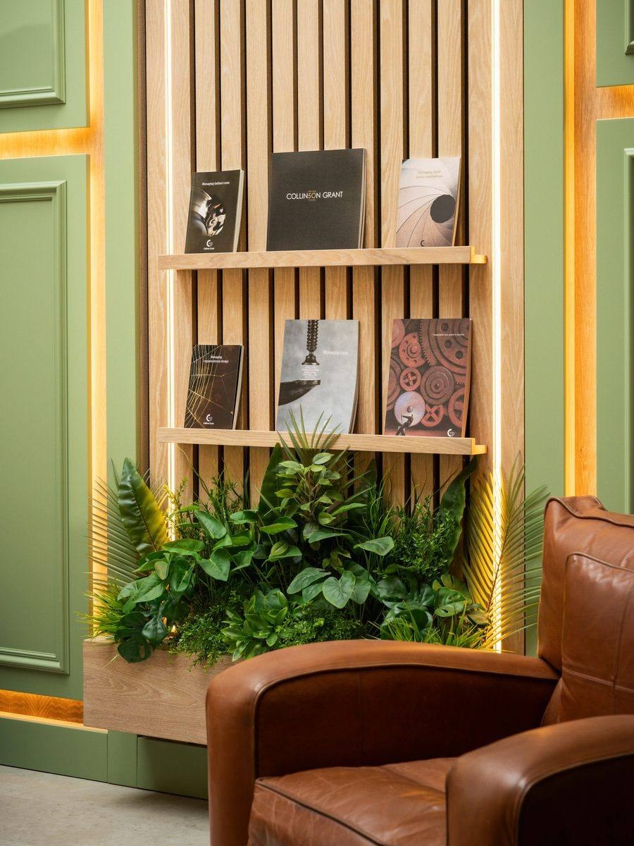 Hafferty Interiors bespoke commercial fit-out — Collinson Grant entrance Manchester