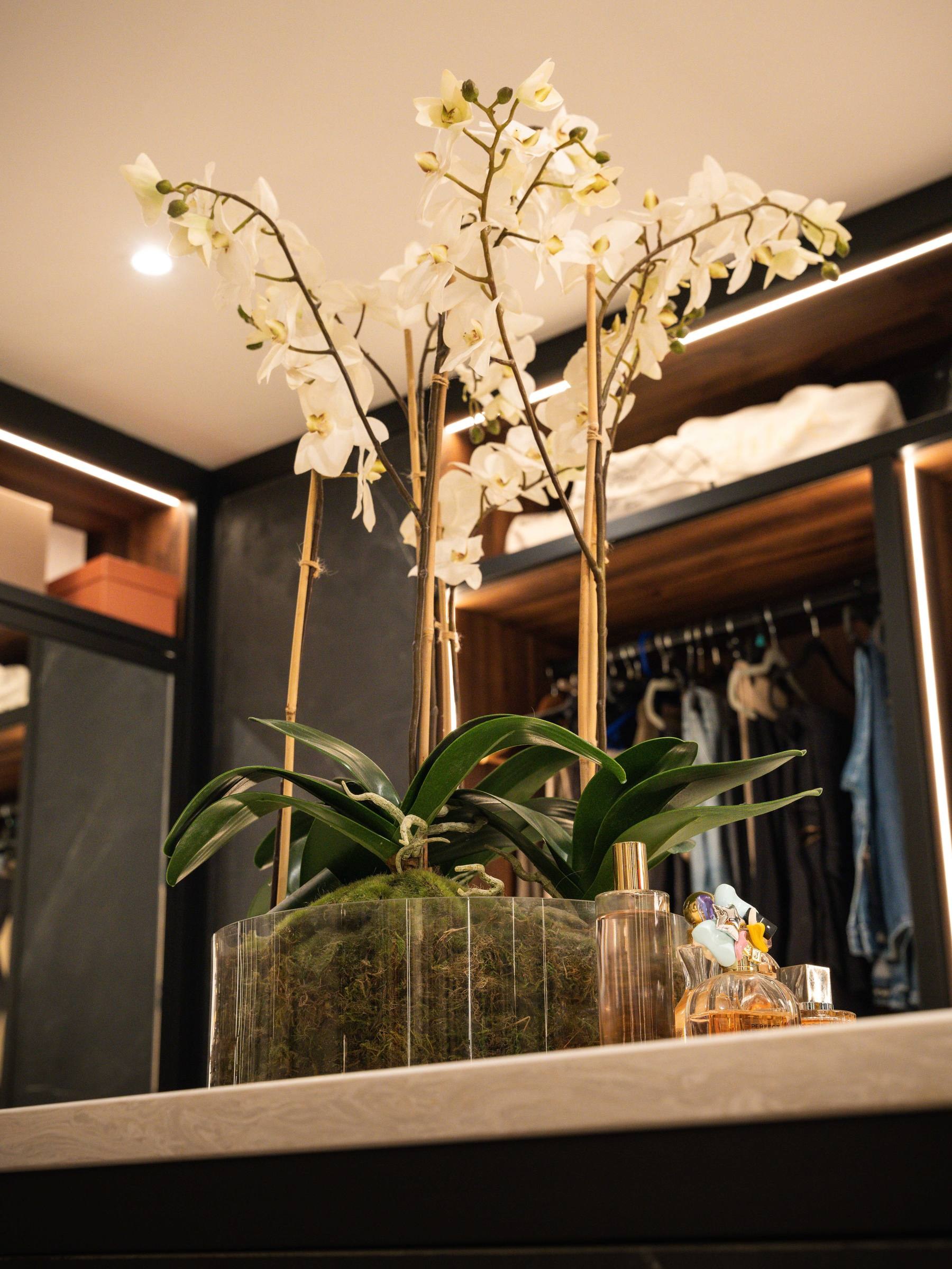 Bespoke walk-in wardrobe and dressing room by Hafferty Interiors Manchester