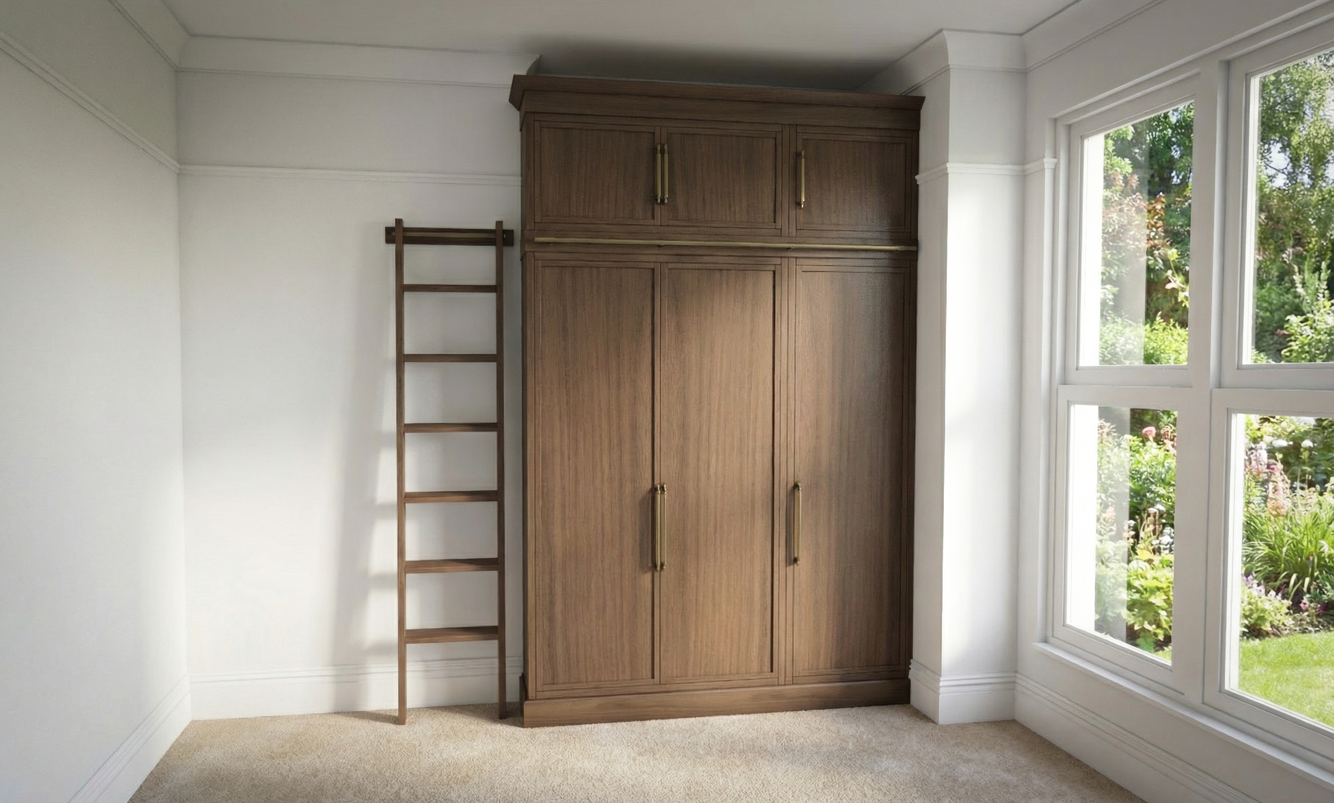 Oak traditional and contemporary fitted wardrobe concept — bespoke bedroom design Manchester by Hafferty Interiors