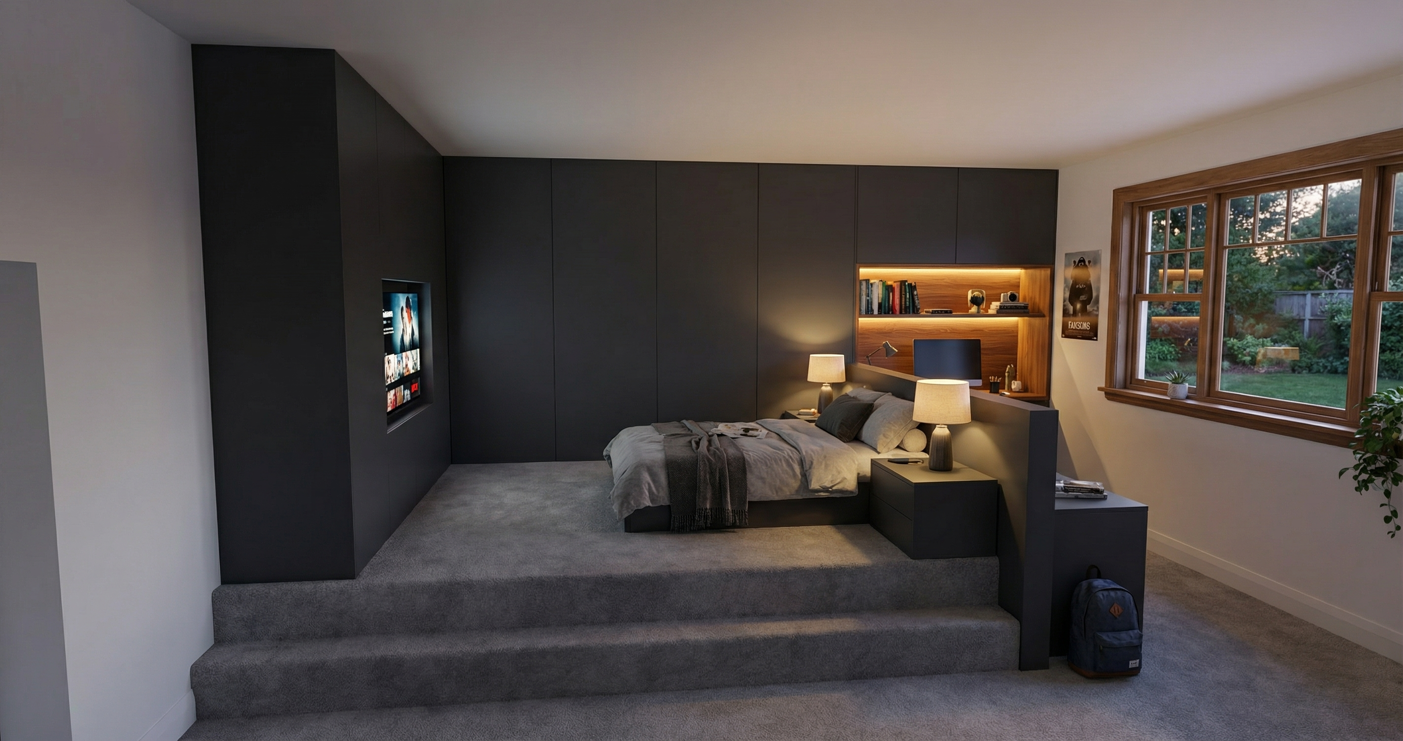 Ultra kids modern luxury bedroom concept — bespoke fitted bedroom Manchester by Hafferty Interiors