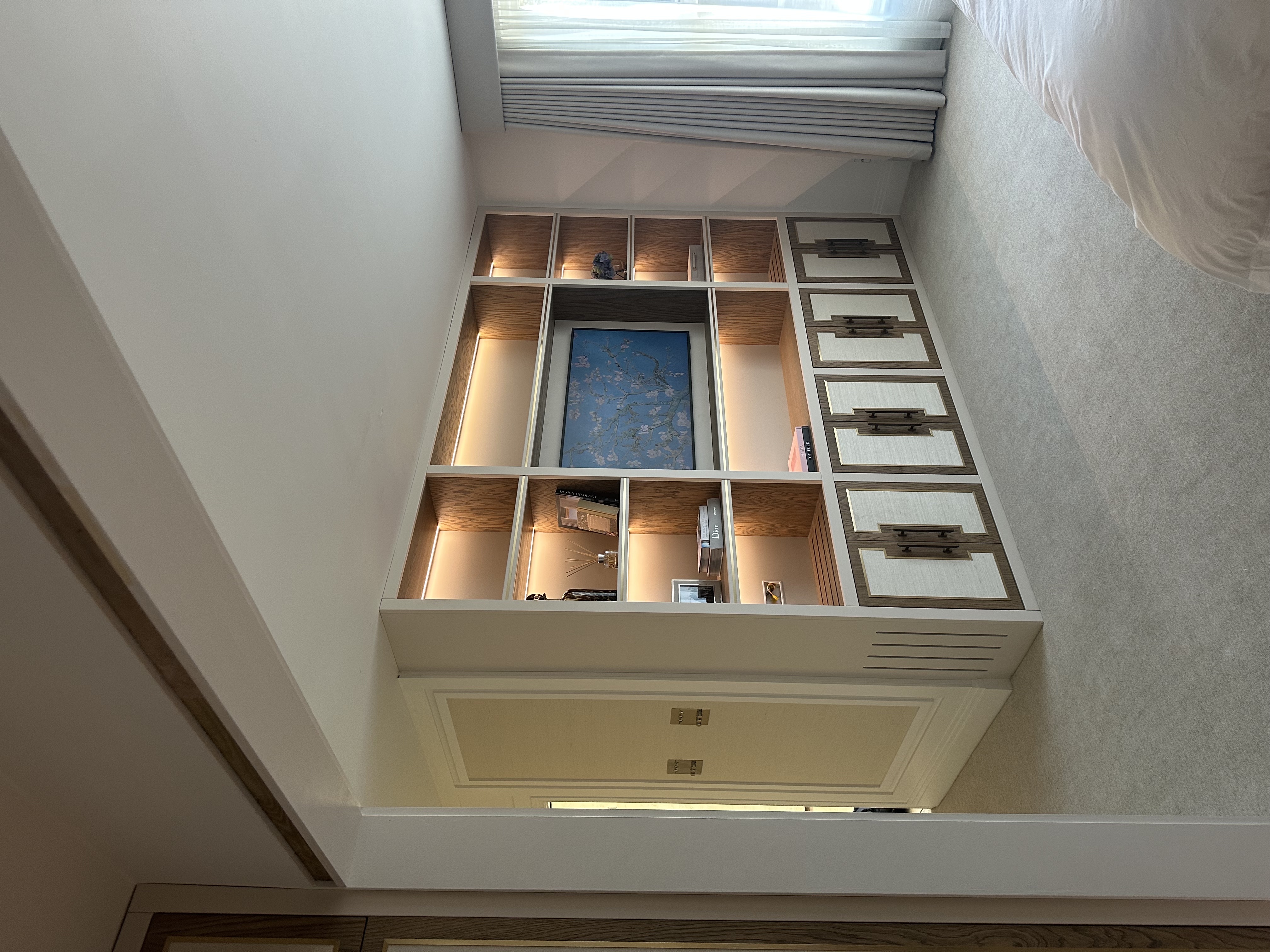 Fitted master bedroom wardrobe detail — Hafferty Interiors Manchester