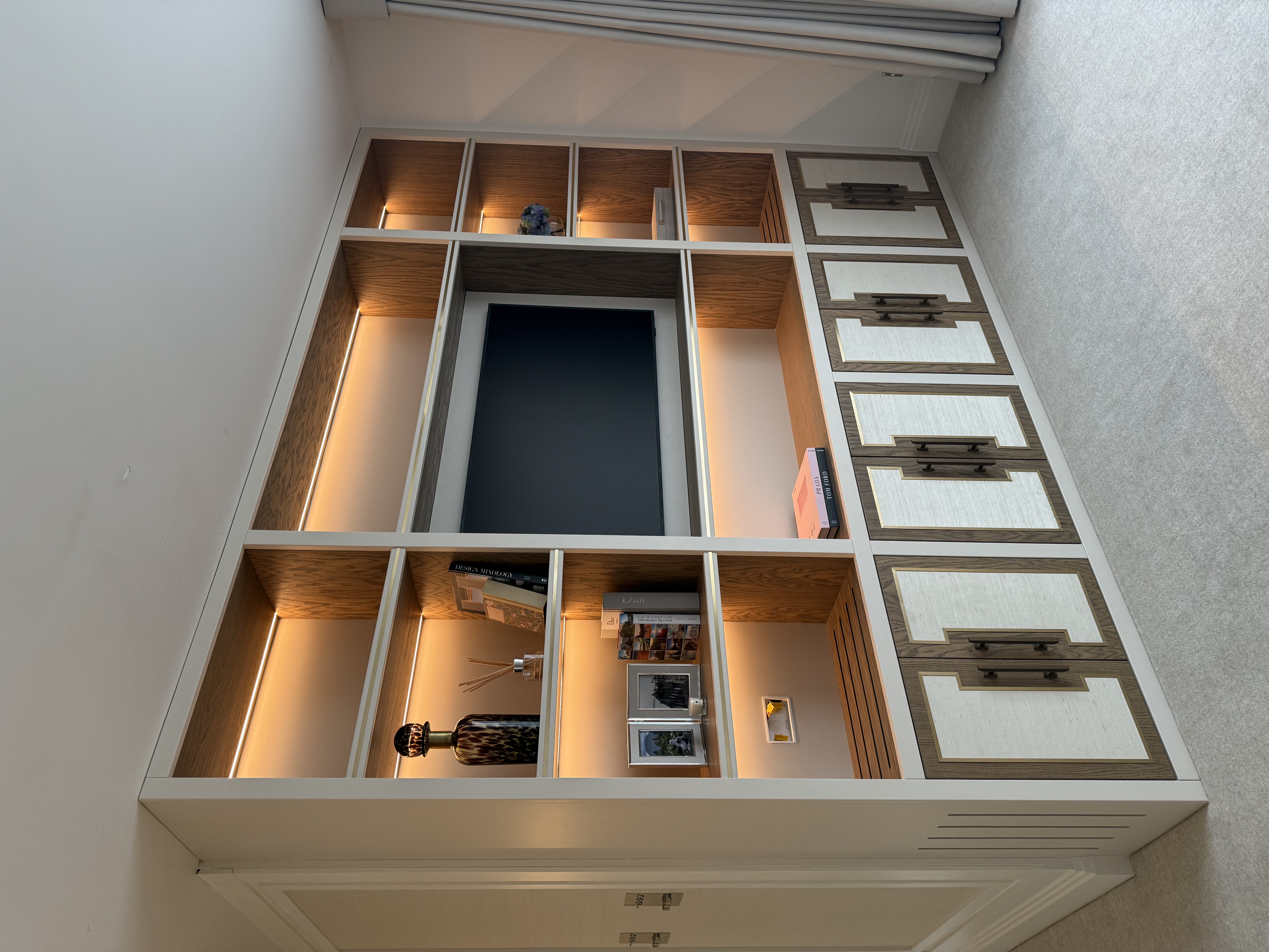 Bespoke fitted bedroom detail — master suite joinery Manchester by Hafferty Interiors