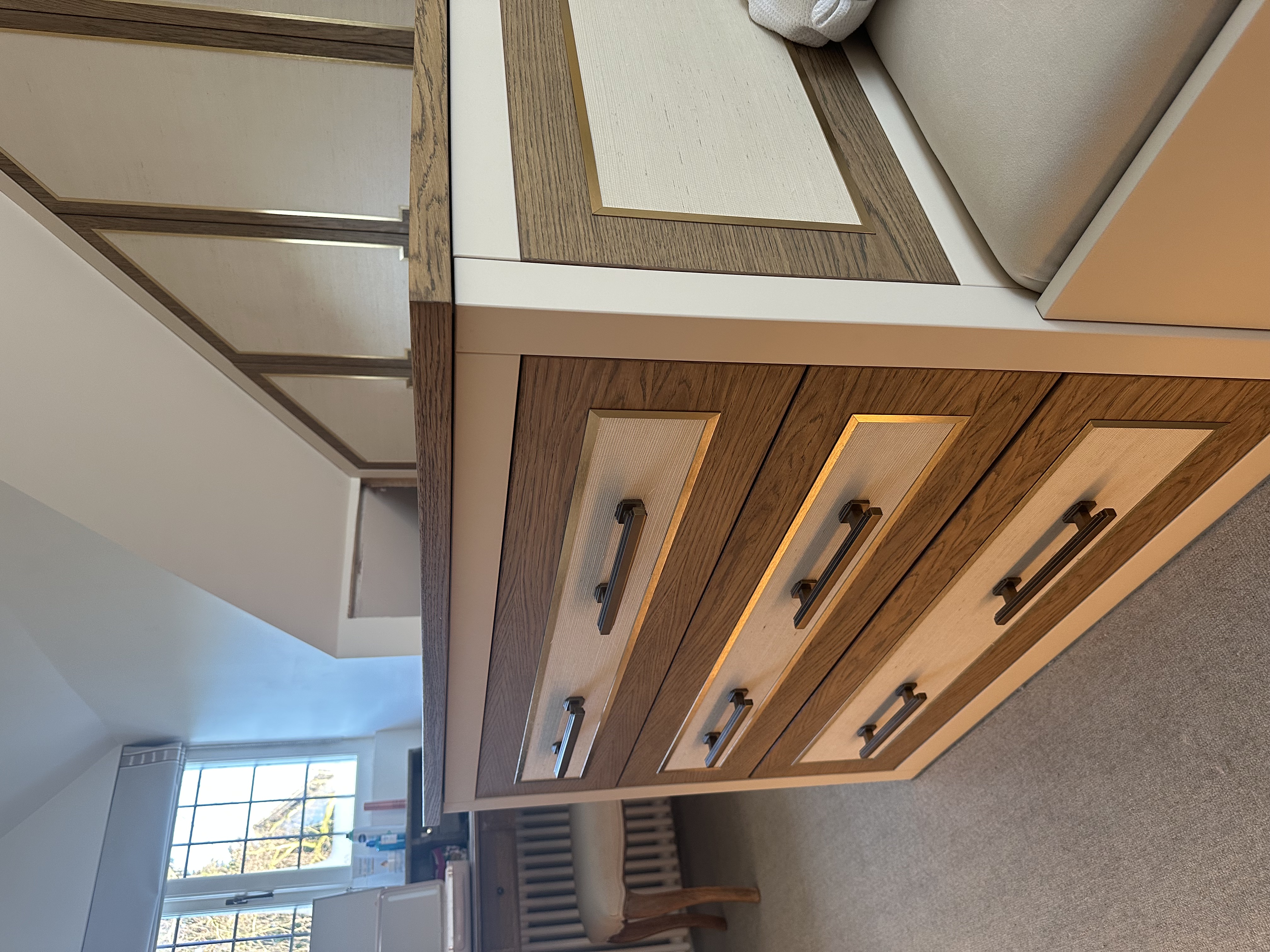 Bespoke fitted dressing island — master bedroom suite Manchester by Hafferty Interiors